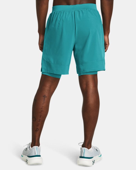 Men's UA Launch 2-in-1 7" Shorts, Blue, pdpMainDesktop image number 1